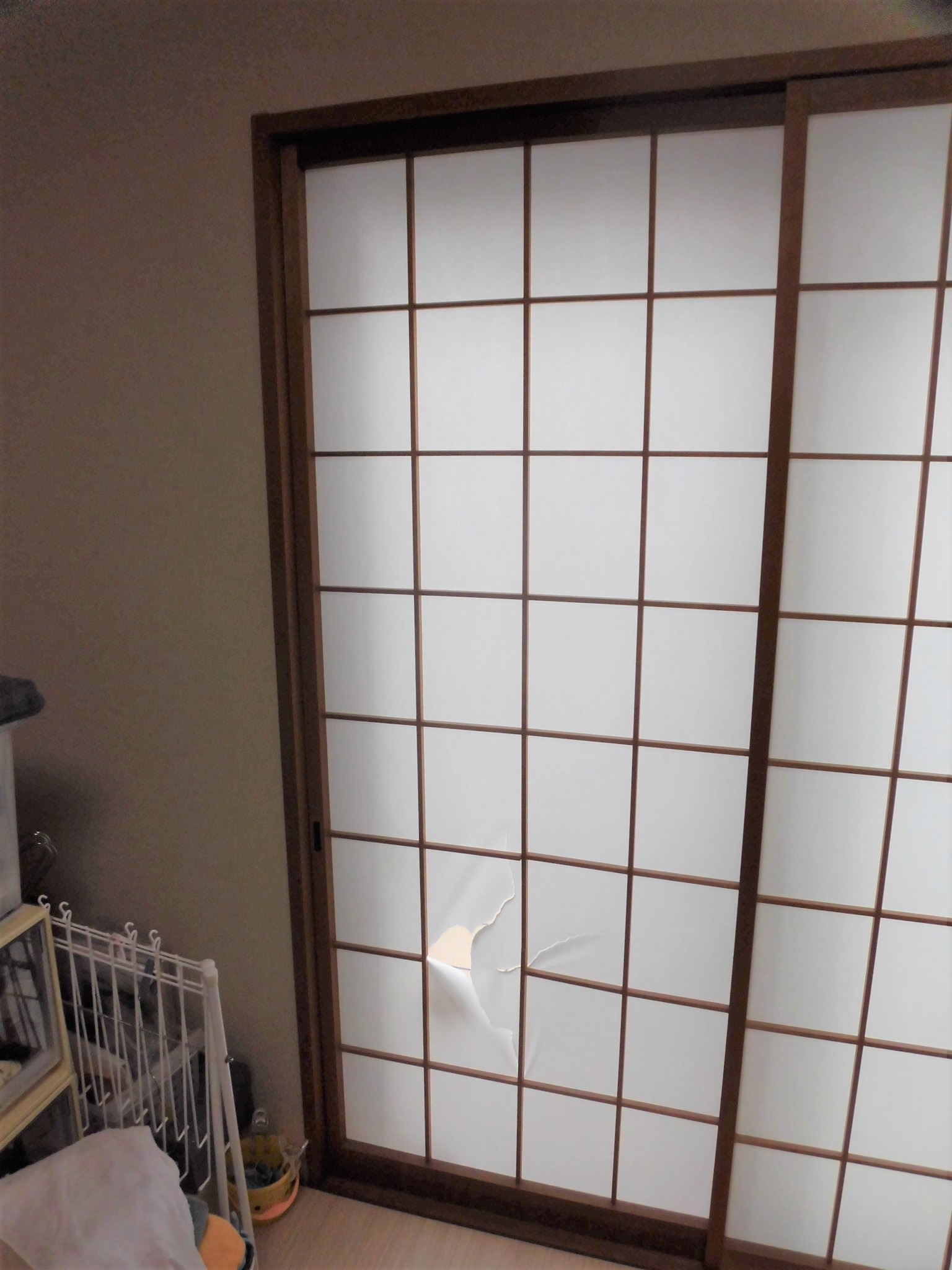 リフォーム工房よしだの障子貼替の施工前です