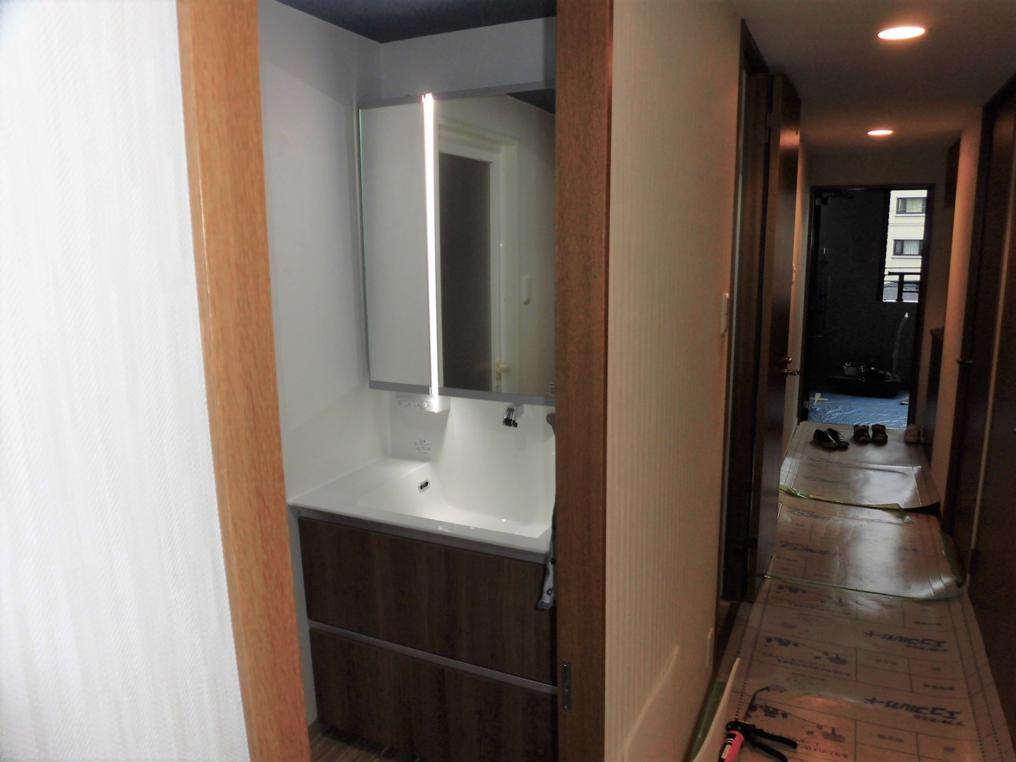 リフォーム工房よしだの洗面所の施工事例の施工後完成です